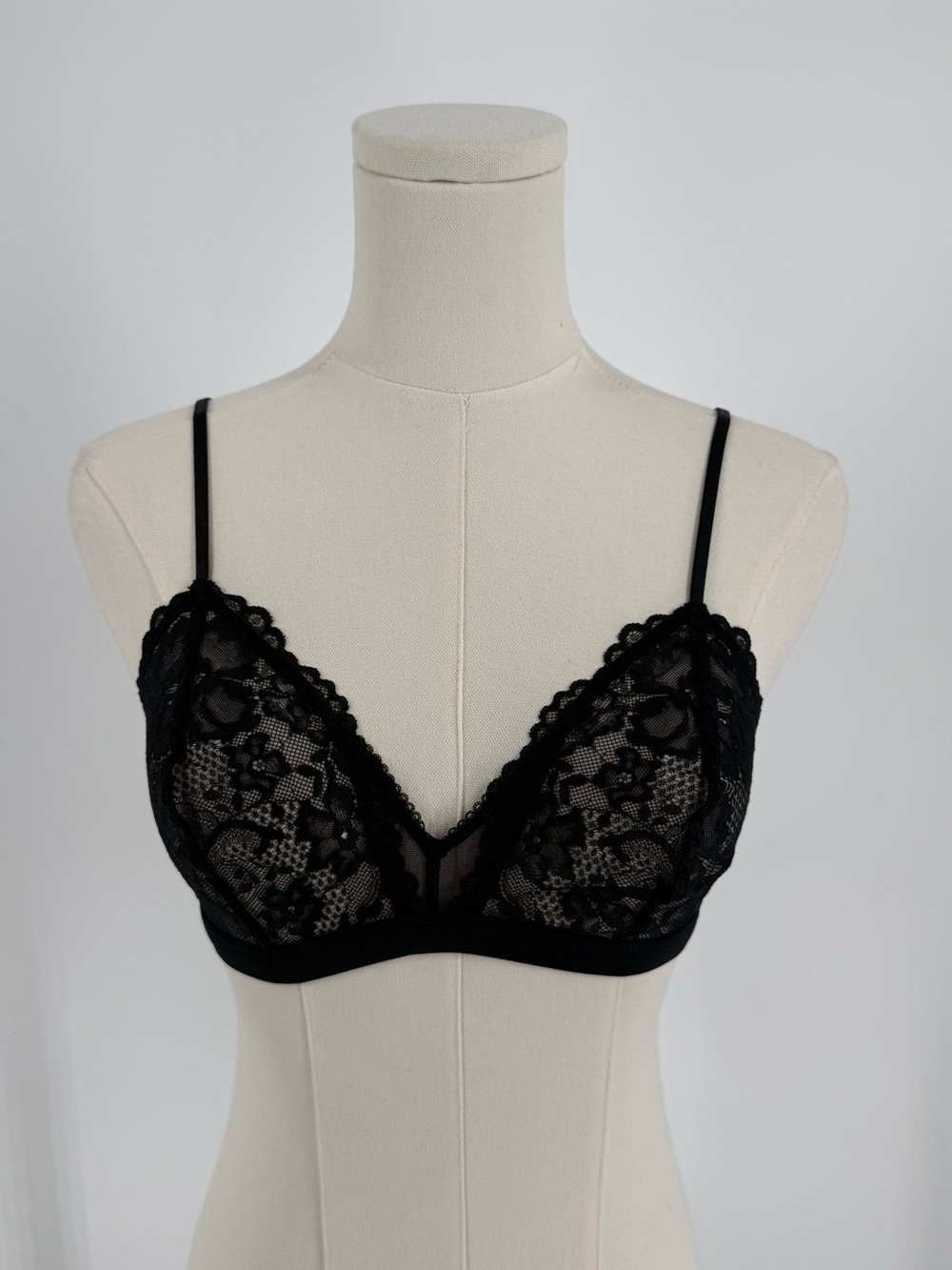 Savage X Fenty Black Lace Sheer Bralette